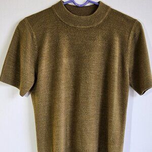 Women's Sag Harbor Petites Medium Olive Sweater